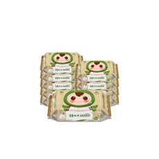 순둥이 그린에디션 캡형 80매x10팩 생분해 물티슈, 10개, 80개