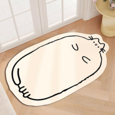 클라이트 욕실 논슬립 고양이 규조토 발매트 60x40, 화이트, 1개