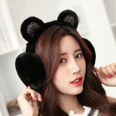 여성 귀도리 방한 겨울 접이식 귀덮개 털귀마개