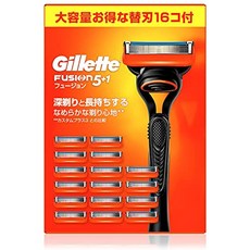 [Amazon.co.jp 한정] 지렛트 퓨전 매뉴얼 면도 면도기 남성 본체 + 교체 칼날 16 개 포함, 1세트