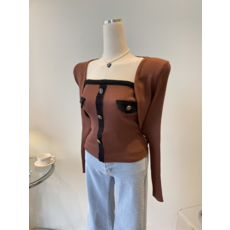 크롭가디건셋업