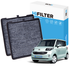 1+1 하이필터 기아 레이 2011년~ 차종 자동차 활성탄 에어컨필터, 2개, 레이 TAM_HI-Q117