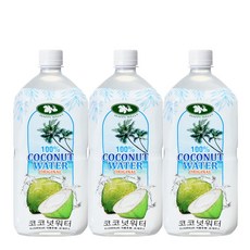 해피웰 코코넛워터 1 000ml(고당도) 대용량, 3개, 1L