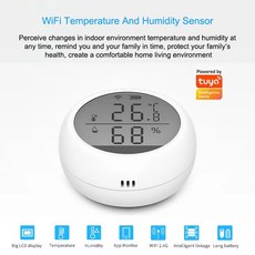 충전식온도계습도계 WIFI 온도 습도 센서 LCD 디스플레이 지원 실내 습도계 온도계 Alexa Google Assistant Smart Home, [06] 10PCS Circle, 6.10PCS Circle, 10개