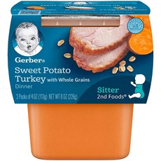 거버 2단계 이유식 고구마 칠면조 Gerber 2nd Foods Sweet Potato Turkey 113g 16개입, 16개