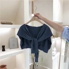 가을 사무실 셔츠 에어컨 룸 어깨 뜨개질 숄 경추의 가을 보호 따뜻한 여성 매듭 망토, 빈티지 블루