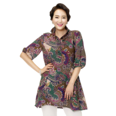 마담엘레강스 피코크 블라우스 K211BL07 그린