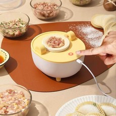 전기 만두틀 만두 교자식만두 기계는 전자동 상업용 일체형, 1개, 자동 원터치형 화이트 옐로우
