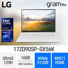 17ZD90SP-GX56K WIN11 Home 16GB 512GB 화이트 상품 이미지