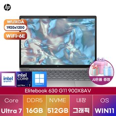 HP 엘리트북 630 G11 900X8AV win11 학업용 업무용 노트북, WIN11 Pro, 16GB, 512GB