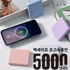 캄컴퍼니 맥세이프 미니 고속 무선충전 보조배터리 5000mAh, 시에라 블루