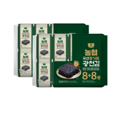 농협 두번 구워 고소한 국산들기름 광천김(16봉X2), 4g, 32개