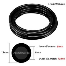 자동차 진공 실리콘 호스 자동차 레이싱 인터쿨러 라인 파이프 튜브 블루 레드 블랙 내경 3mm 4mm 5mm 6mm 8mm 1.5 계량기, 15) Black-1.5M-ID8mm, 1개