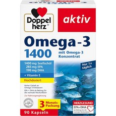 Doppelherz 오메가3 1400mg 90cab x 4통 독일직구 항공직송 재고있음 초고함량, 4개, 90정 - 두오메가