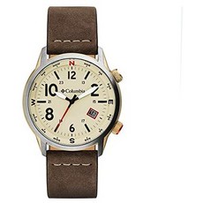 Columbia OUTBACKER Stainless Steel Quartz Watch with Leather Strap Brown 11 (Model: CSC01-002) PR