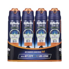 질레트 센서티브 2 in 1 퓨어스포츠 쉐이빙 젤, 4개, 170g