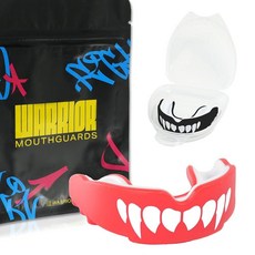 Warrior Mouthguards Beast Fang 마우스 가드 MMA 축구 주짓수 BJJ 하키 농구 레슬링 라크로스 복싱 성인 및 청소년 축구 마우스 가드, 엘 디아블로 비스트 팽