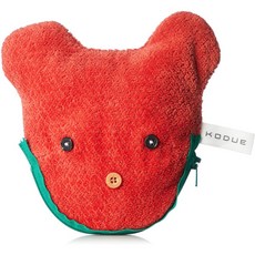 [균열 こづえ] 여성 곰 형 타올 파우치 31101001F 레드 일본 약 16cm × 15cm (FREE 사이즈)