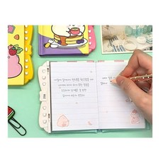 일기장 16개입 1P 푸푸 미니 버튼 예쁜 다이어리, 04레드와인