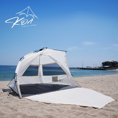 코아캠프 산토리니 플러스 아이보리 감성 비치쉘터 원터치 캠핑 그늘막 피크닉 텐트 3/4인용, 3~4인용