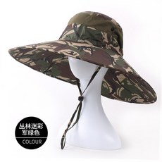 아웃 도 어 등산 모자 여름 어부 모 속 건 자외선 차단 캡 여 대 처마 햇 스 캡 낚시 모자 숲 위장복 녹색 조절 가능 (소장 + 구 매 + 소매 세트)