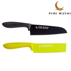 퓨어미즈키 국민 이유식칼 주방칼 모음, 1개, 블랙 산토쿠 + 그린 나키리 1개, 블랙 산토쿠 + 그린 나키리