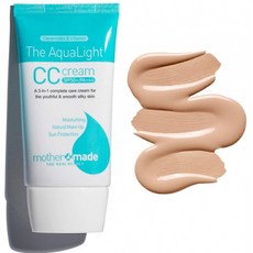 MOTHER MADE The AquaLight CC 크림 SPF 50+ UVA &amp; UVB Light to Mid Shade Anti-Aging Tinted Sun, 1
