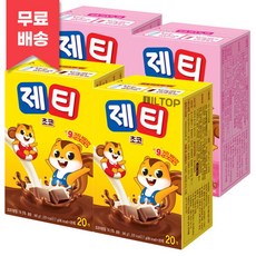 제티 쵸코렛맛 40T + 제티 딸기맛 40T, 80개, 17g