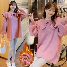 추동 기모 도톰 임부 루즈핏 맨투맨 세트 원피스 투피스