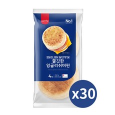 삼립 로만밀 통밀 잉글리쉬머핀 240g (4개입) x 30개 / 저당 머핀 냉동빵