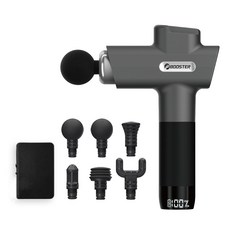 부스터 무선 핸드헬드 진동 마사지 건 M2-D (6 헤드 가방 포함 2가지 색상 사용 가능), 그레이