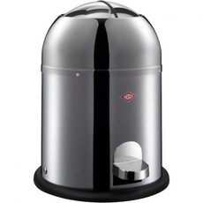 웨스코 싱글 킥마스터 쓰레기통 휴지통 9L, stainlesssteel
