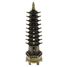중국 빈티지 아연 합금 레이어 스투파 타워 장식 장식품 장식, 청동 18cm