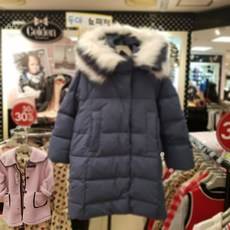 셀덴 여아 칼라퍼 다운 점퍼 가볍고 따뜻한 트렌드한 롱패딩 점퍼