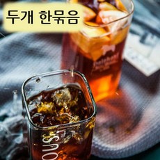 뺀찌네 2개_우유_커피_쥬스_한묶음_물_가게커피숍잔_유리컵, B:4