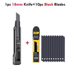 칼 접이식 스냅오프 포켓 검정색 탄소강 자동 잠금 미니 박스 커, 1개, 10.18mm Knife BK10..