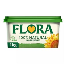 Flora 플로라 100% 내추럴 데리 프리 스프레드 1kg x4팩, 4개