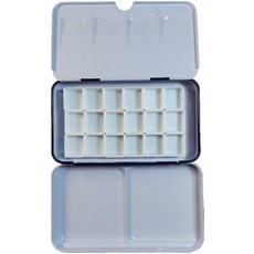 BOOYEE 빈 수채화 팔레트 자석 줄무늬가 있는 하프 팬(파란색 18pcs 하프 팬), 단일옵션