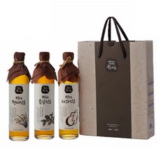 항아 식초 3종 선물세트 천연 발효 사과 현미 솔잎 식초, 3개, 500ml