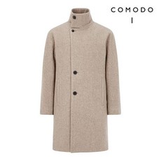 COMODO 코모도 베이지 울81 하이넥 패딩코트