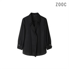 [ZOOC] 리본타이 쉬폰 블라우스 V212MSC934_BK