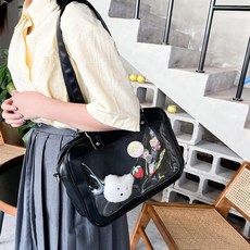  영앤영 PVC 이타백 투명 숄더백 크로스백 솜인형 가방 인형이타백 