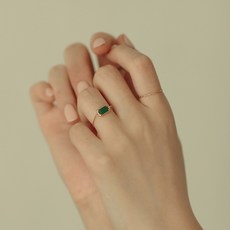 미닝풀앤드 14K 프레임 천연석 이태리 체인 반지 9 colors