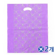 손잡이 양장 비닐봉투 보라 100매 40x50cmx2개 봉지, 단일상품