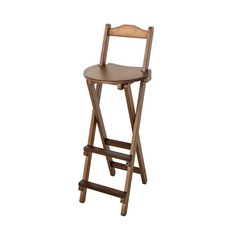 생활살림 높은 바체어 아일랜드 식탁 접이식 홈바의자 바스툴, 브라운, 브라운, 1개