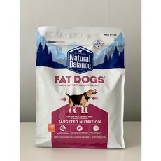 내추럴발란스 성견용 타겟 뉴트리션 팻독스 닭 앤 연어 앤 보리 다이어트 강아지 사료 큰알갱이, 2.4kg, 1개