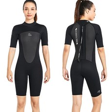 Shorty Wetsuit 남성 3mm 네오프렌 잠수복 스프링 반소매 전면 지퍼 다이빙 스노클링 서핑 카약 스쿠버용 332179BKM 5546676088, Women's black