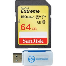 SanDisk 64GB 익스트림 메모리 카드는 Canon EOS Rebel SL2 T6 T6i T5i EF-S EOS 80D Powerershot Camera SDXC 4K V30 UH, 단일옵션