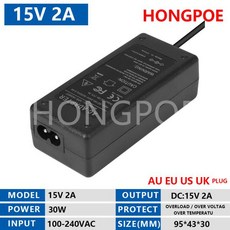 DC 5V 9V 12V 18V 24V 어댑터 전원 공급 장치 AC 100V-240V 1A 2A 3A 5A 6A 8A LED 스트립 조명용 충전기, AU Plug, 06 15V 2A 30W, 한개옵션2