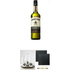 글렌캐런 싱글몰트 글라스 위스키 하이볼 스탠다드 Jameson Caskmates 0.7 리터 Glencairn 잔 Stölzle 2개 우아한 나무 원목 트레이 물 주전자 슬레이트